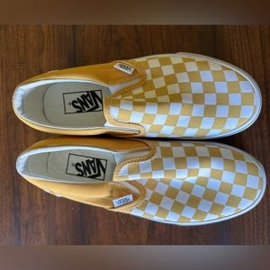 Women’s yellow checker vans